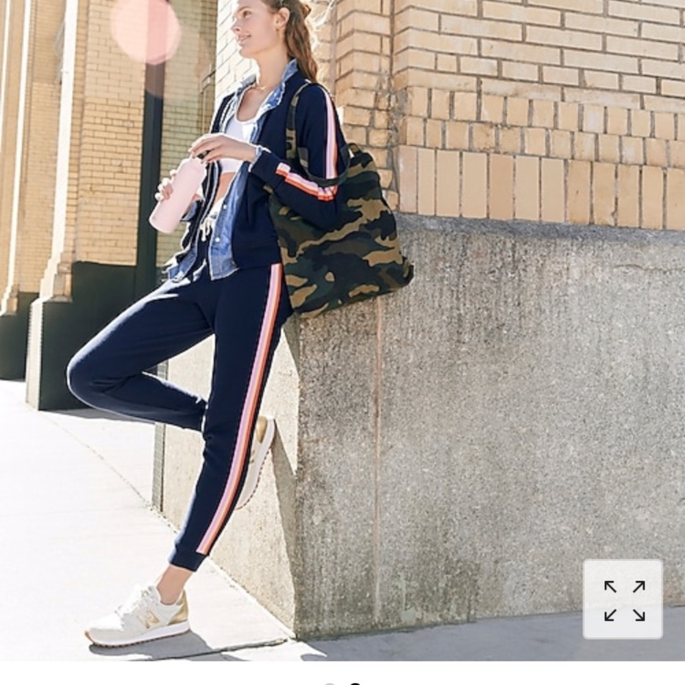 J. Crew navy retro stripe jacket 💫 🌈